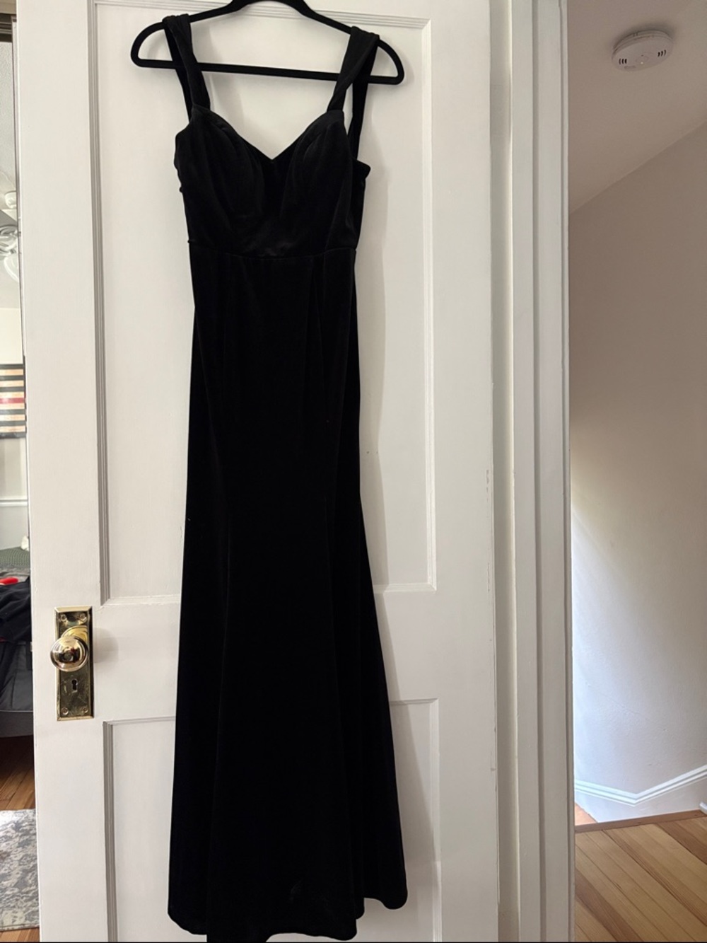Azazie Black Velvet Maxi Dress
